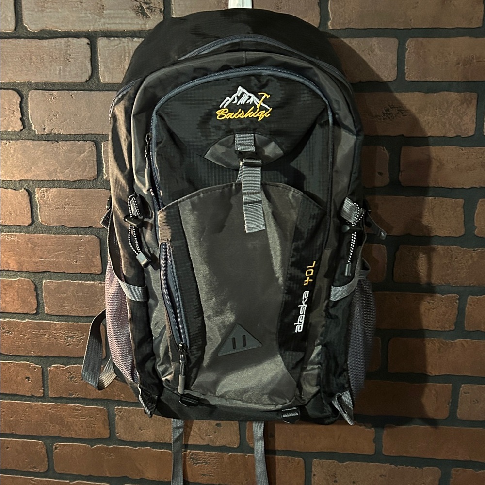 Black and Gray Large Capacity Hiking Backpack